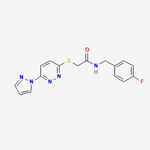 2-((6-(1H-pyrazol-1-yl)pyridazin-3-yl)thio)-N-(4-fluorobenzyl)acetamide
