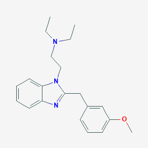 molecular formula C21H27N3O B024825 Benzimidazole, 1-(2-(diethylamino)ethyl)-2-(3-methoxybenzyl)- CAS No. 102516-96-1