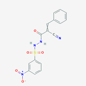 molecular formula C16H12N4O5S B2482546 2-cyano-N'-(3-nitrobenzenesulfonyl)-3-phenylprop-2-enehydrazide CAS No. 722463-22-1