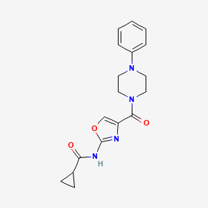 N-(4-(4-phenylpiperazine-1-carbonyl)oxazol-2-yl)cyclopropanecarboxamide