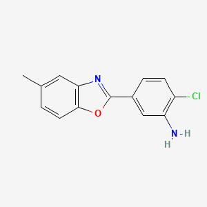 B2482551 2-Chloro-5-(5-methyl-1,3-benzoxazol-2-yl)aniline CAS No. 380875-43-4