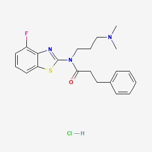 N-(3-(dimethylamino)propyl)-N-(4-fluorobenzo[d]thiazol-2-yl)-3-phenylpropanamide hydrochloride