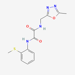 molecular formula C13H14N4O3S B2482565 N-[(5-methyl-1,3,4-oxadiazol-2-yl)methyl]-N'-[2-(methylsulfanyl)phenyl]ethanediamide CAS No. 1211620-71-1