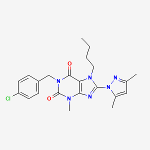 7-butyl-1-(4-chlorobenzyl)-8-(3,5-dimethyl-1H-pyrazol-1-yl)-3-methyl-1H-purine-2,6(3H,7H)-dione