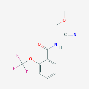 molecular formula C13H13F3N2O3 B2482629 N-(1-cyano-2-methoxy-1-methylethyl)-2-(trifluoromethoxy)benzamide CAS No. 1797870-72-4