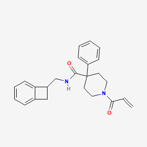 molecular formula C24H26N2O2 B2482654 N-(7-Bicyclo[4.2.0]octa-1,3,5-trienylmethyl)-4-phenyl-1-prop-2-enoylpiperidine-4-carboxamide CAS No. 2198807-08-6