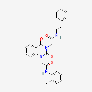 molecular formula C27H26N4O4 B2482659 2-(1-{[(2-methylphenyl)carbamoyl]methyl}-2,4-dioxo-1,2,3,4-tetrahydroquinazolin-3-yl)-N-(2-phenylethyl)acetamide CAS No. 865655-90-9