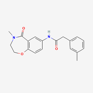molecular formula C19H20N2O3 B2482667 N-(4-methyl-5-oxo-2,3,4,5-tetrahydro-1,4-benzoxazepin-7-yl)-2-(3-methylphenyl)acetamide CAS No. 922127-90-0