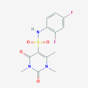 molecular formula C13H13F2N3O4S B2482669 N-(2,4-difluorophenyl)-1,3,6-trimethyl-2,4-dioxo-1,2,3,4-tetrahydropyrimidine-5-sulfonamide CAS No. 893340-16-4