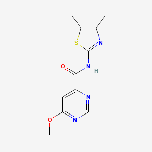 molecular formula C11H12N4O2S B2482674 N-(4,5-dimethyl-1,3-thiazol-2-yl)-6-methoxypyrimidine-4-carboxamide CAS No. 2034362-29-1