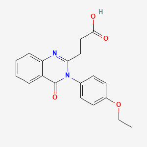 molecular formula C19H18N2O4 B2482675 3-[3-(4-Ethoxyphenyl)-4-oxo-3,4-dihydroquinazolin-2-yl]propanoic acid CAS No. 554440-09-4