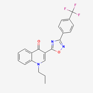 molecular formula C21H16F3N3O2 B2482679 1-propyl-3-{3-[4-(trifluoromethyl)phenyl]-1,2,4-oxadiazol-5-yl}-1,4-dihydroquinolin-4-one CAS No. 1326909-95-8