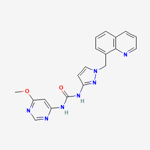 1-(6-Methoxypyrimidin-4-yl)-3-[1-(quinolin-8-ylmethyl)pyrazol-3-yl]urea