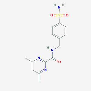 4,6-Dimethyl-N-[(4-sulfamoylphenyl)methyl]pyrimidine-2-carboxamide