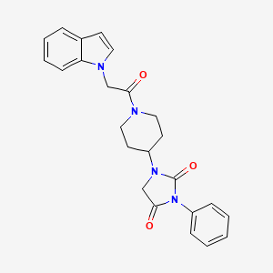 1-(1-(2-(1H-indol-1-yl)acetyl)piperidin-4-yl)-3-phenylimidazolidine-2,4-dione