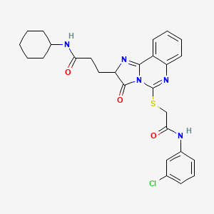 3-[5-({[(3-chlorophenyl)carbamoyl]methyl}sulfanyl)-3-oxo-2H,3H-imidazo[1,2-c]quinazolin-2-yl]-N-cyclohexylpropanamide