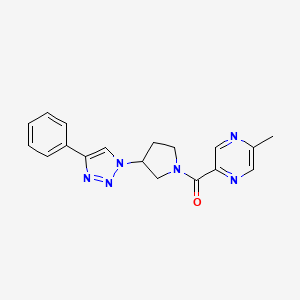 (5-methylpyrazin-2-yl)(3-(4-phenyl-1H-1,2,3-triazol-1-yl)pyrrolidin-1-yl)methanone