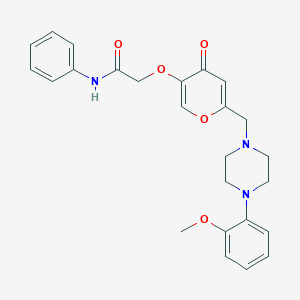 2-((6-((4-(2-methoxyphenyl)piperazin-1-yl)methyl)-4-oxo-4H-pyran-3-yl)oxy)-N-phenylacetamide