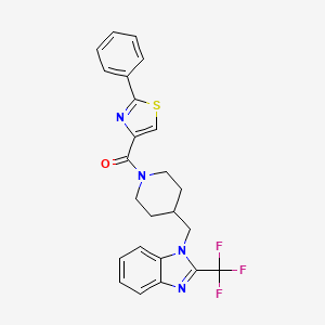 (2-phenylthiazol-4-yl)(4-((2-(trifluoromethyl)-1H-benzo[d]imidazol-1-yl)methyl)piperidin-1-yl)methanone