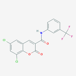 6,8-dichloro-2-oxo-N-[3-(trifluoromethyl)phenyl]-2H-chromene-3-carboxamide