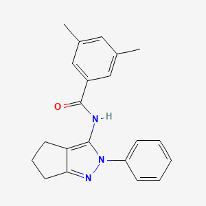 3,5-dimethyl-N-(2-phenyl-2,4,5,6-tetrahydrocyclopenta[c]pyrazol-3-yl)benzamide