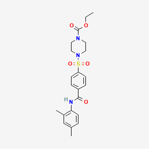 molecular formula C22H27N3O5S B2482739 ethyl 4-{4-[(2,4-dimethylphenyl)carbamoyl]benzenesulfonyl}piperazine-1-carboxylate CAS No. 399000-89-6
