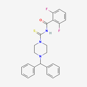 molecular formula C25H23F2N3OS B2482751 N-[4-(diphenylmethyl)piperazine-1-carbothioyl]-2,6-difluorobenzamide CAS No. 1023494-95-2