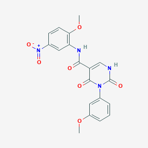 molecular formula C19H16N4O7 B2482768 N-(2-methoxy-5-nitrophenyl)-3-(3-methoxyphenyl)-2,4-dioxo-1,2,3,4-tetrahydropyrimidine-5-carboxamide CAS No. 887894-57-7