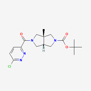 molecular formula C17H23ClN4O3 B2482771 Tert-butyl (3aR,6aS)-2-(6-chloropyridazine-3-carbonyl)-3a-methyl-3,4,6,6a-tetrahydro-1H-pyrrolo[3,4-c]pyrrole-5-carboxylate CAS No. 2377005-18-8