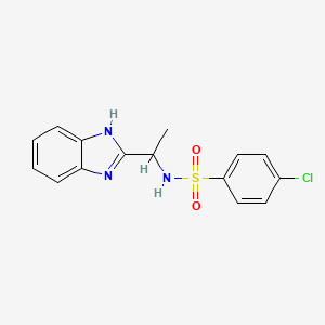 molecular formula C15H14ClN3O2S B2482775 N-[1-(1H-benzimidazol-2-yl)ethyl]-4-chlorobenzenesulfonamide CAS No. 400078-11-7