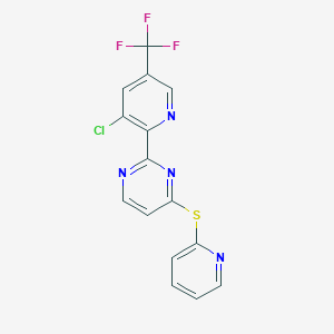 2-[3-Chloro-5-(trifluoromethyl)pyridin-2-yl]-4-(pyridin-2-ylsulfanyl)pyrimidine