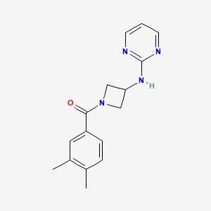 molecular formula C16H18N4O B2482779 N-[1-(3,4-dimethylbenzoyl)azetidin-3-yl]pyrimidin-2-amine CAS No. 2189498-52-8