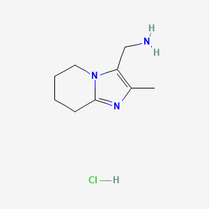 molecular formula C9H16ClN3 B2482780 (2-Methyl-5,6,7,8-tetrahydroimidazo[1,2-a]pyridin-3-yl)methanamine hydrochloride CAS No. 2155856-00-9