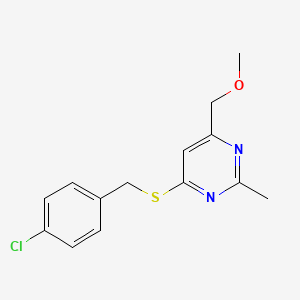 {6-[(4-Chlorobenzyl)sulfanyl]-2-methyl-4-pyrimidinyl}methyl methyl ether