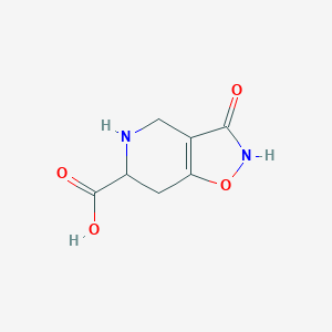 molecular formula C7H8N2O4 B024828 3-Hydroxy-4,5,6,7-tetrahydroisoxazolo(4,5-c)pyridine-6-carboxylic acid CAS No. 105701-67-5
