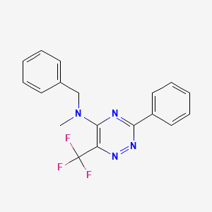 molecular formula C18H15F3N4 B2482812 N-benzyl-N-methyl-3-phenyl-6-(trifluoromethyl)-1,2,4-triazin-5-amine CAS No. 383148-48-9