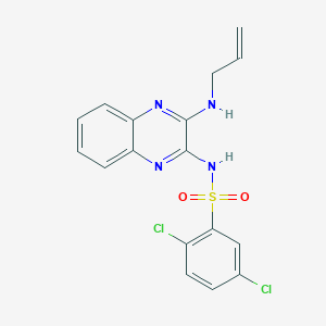 molecular formula C17H14Cl2N4O2S B2482846 N-(3-(allylamino)quinoxalin-2-yl)-2,5-dichlorobenzenesulfonamide CAS No. 714939-12-5