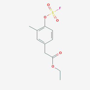 molecular formula C11H13FO5S B2482878 Ethyl 2-(4-fluorosulfonyloxy-3-methylphenyl)acetate CAS No. 2411274-28-5