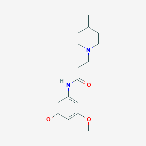 molecular formula C17H26N2O3 B248290 N-(3,5-dimethoxyphenyl)-3-(4-methylpiperidin-1-yl)propanamide 