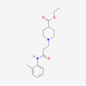 molecular formula C18H26N2O3 B248295 Ethyl 1-[3-oxo-3-(2-toluidino)propyl]-4-piperidinecarboxylate 