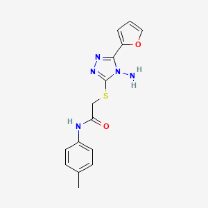 molecular formula C15H15N5O2S B2482956 2-((4-amino-5-(furan-2-yl)-4H-1,2,4-triazol-3-yl)thio)-N-(p-tolyl)acetamide CAS No. 578750-58-0