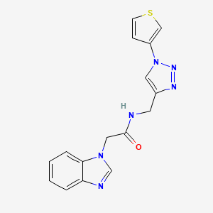 2-(1H-benzo[d]imidazol-1-yl)-N-((1-(thiophen-3-yl)-1H-1,2,3-triazol-4-yl)methyl)acetamide