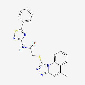 2-({5-methyl-[1,2,4]triazolo[4,3-a]quinolin-1-yl}sulfanyl)-N-(5-phenyl-1,2,4-thiadiazol-3-yl)acetamide