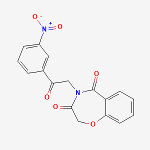 molecular formula C17H12N2O6 B2482972 4-[2-(3-nitrophenyl)-2-oxoethyl]-2,3,4,5-tetrahydro-1,4-benzoxazepine-3,5-dione CAS No. 904510-66-3