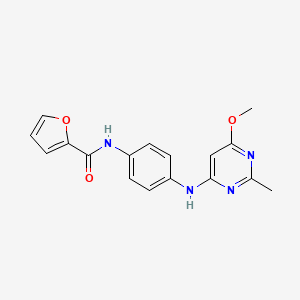 molecular formula C17H16N4O3 B2482983 N-(4-((6-methoxy-2-methylpyrimidin-4-yl)amino)phenyl)furan-2-carboxamide CAS No. 946272-67-9