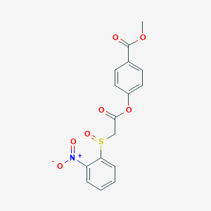 molecular formula C16H13NO7S B2482996 Methyl 4-({[(2-nitrophenyl)sulfinyl]acetyl}oxy)benzoate CAS No. 957311-40-9