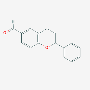 molecular formula C16H14O2 B024830 2-Phenyl-3,4-dihydro-2H-chromene-6-carbaldehyde CAS No. 109209-97-4