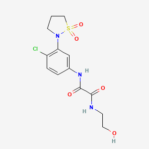 molecular formula C13H16ClN3O5S B2483009 N1-(4-chloro-3-(1,1-dioxidoisothiazolidin-2-yl)phenyl)-N2-(2-hydroxyethyl)oxalamide CAS No. 1105230-05-4