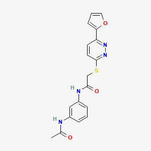 molecular formula C18H16N4O3S B2483018 N-(3-acetamidophenyl)-2-{[6-(furan-2-yl)pyridazin-3-yl]sulfanyl}acetamide CAS No. 894007-86-4