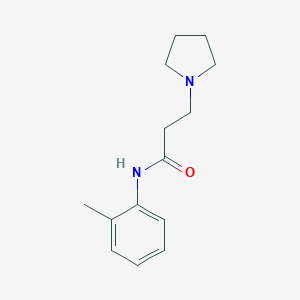 molecular formula C14H20N2O B248302 N-(2-methylphenyl)-3-(pyrrolidin-1-yl)propanamide 